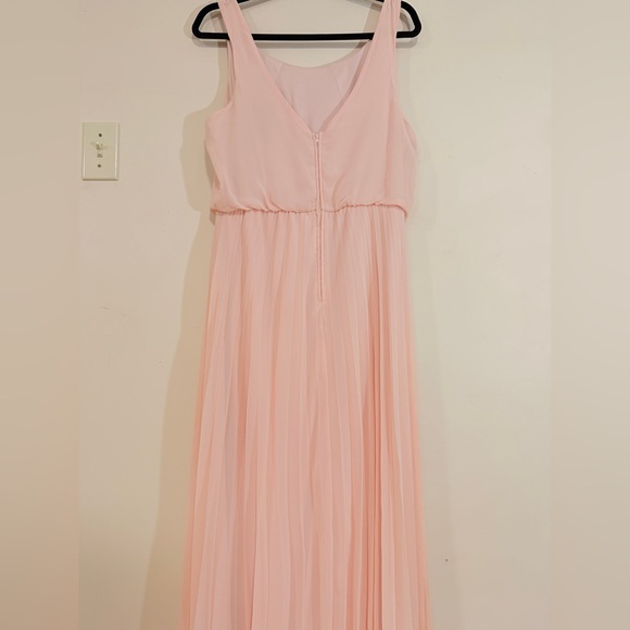 B. Darlin Blush Pleated Maxi Dress | Prom Dress | Bridesmaid Dress | Size 13/14 - Picture 7 of 10